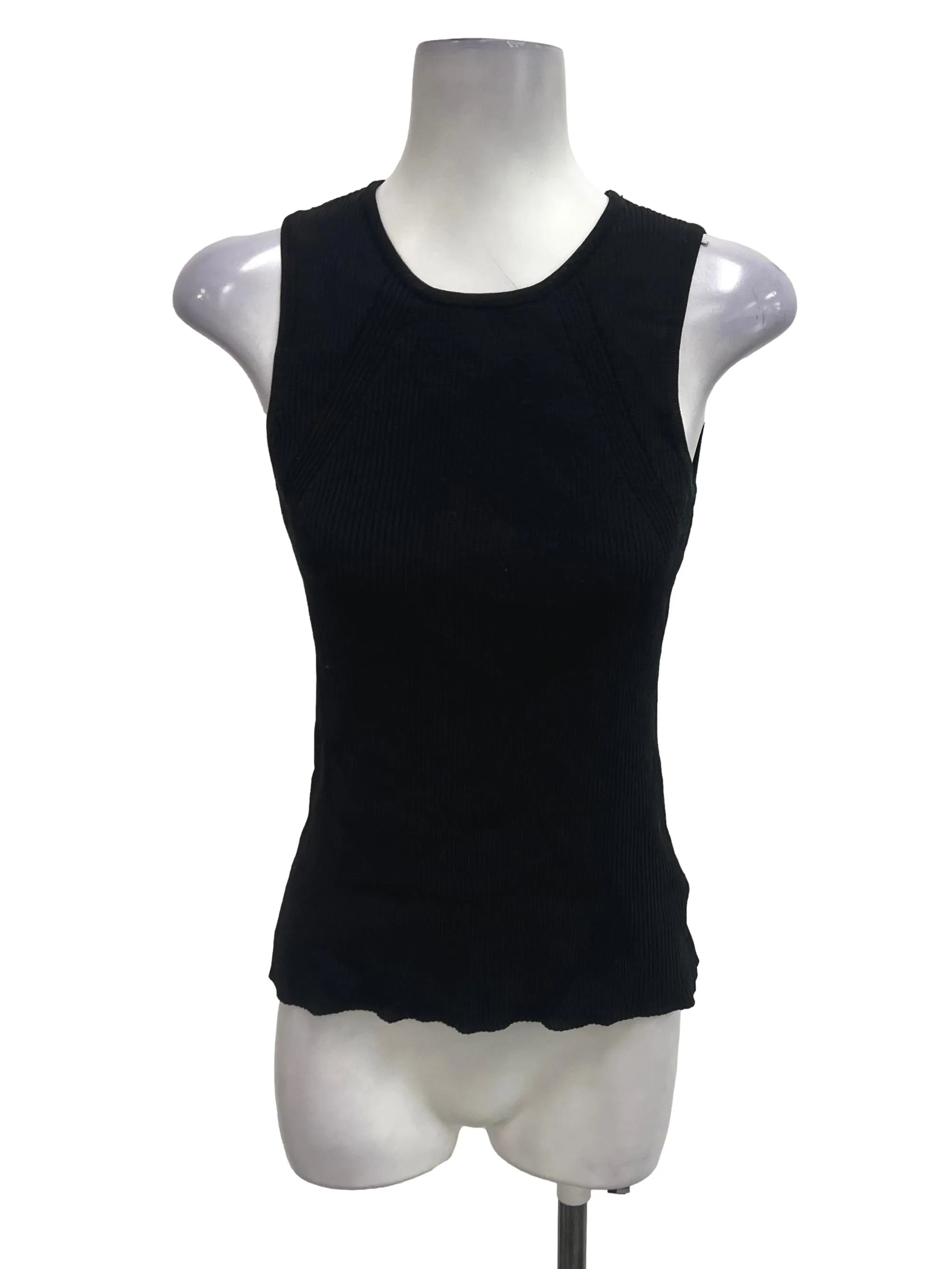 Black Ribbed Tank Top OSN