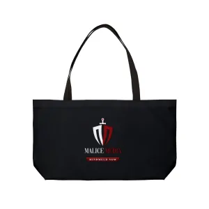 Black Weekender Tote Bag - Malice Media Logo