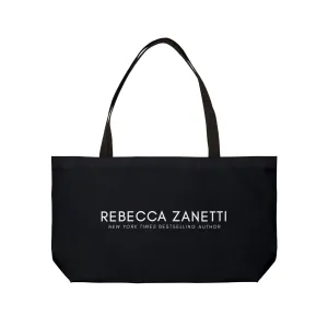 Black Weekender Tote Bag - Rebecca Zanetti White Logo
