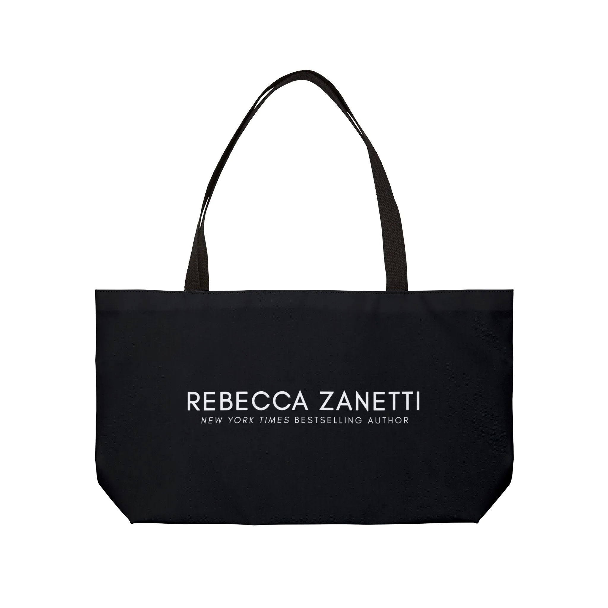 Black Weekender Tote Bag - Rebecca Zanetti White Logo