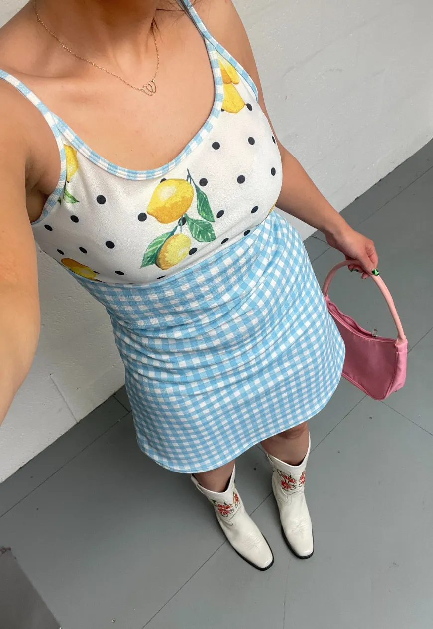 BLUE LEMON PICNIC DRESS