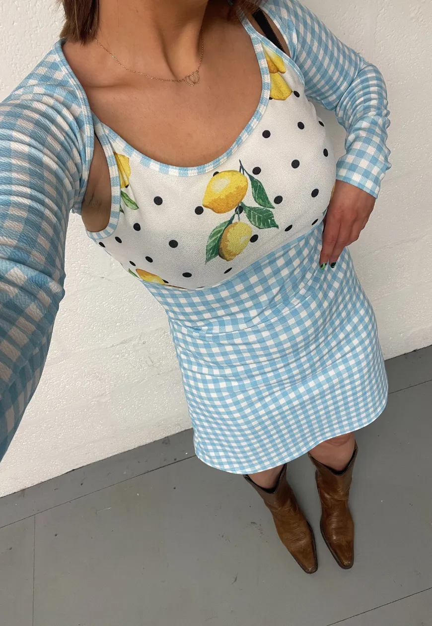 BLUE LEMON PICNIC DRESS