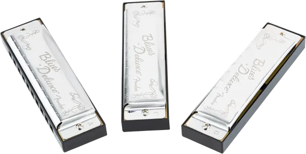 Blues Deluxe Harmonica, Pack of 3, with Case