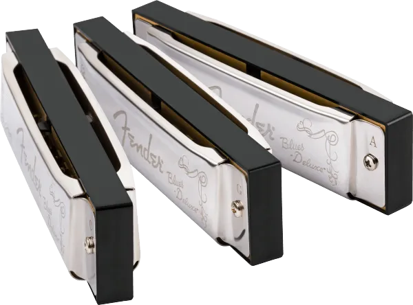 Blues Deluxe Harmonica, Pack of 3, with Case