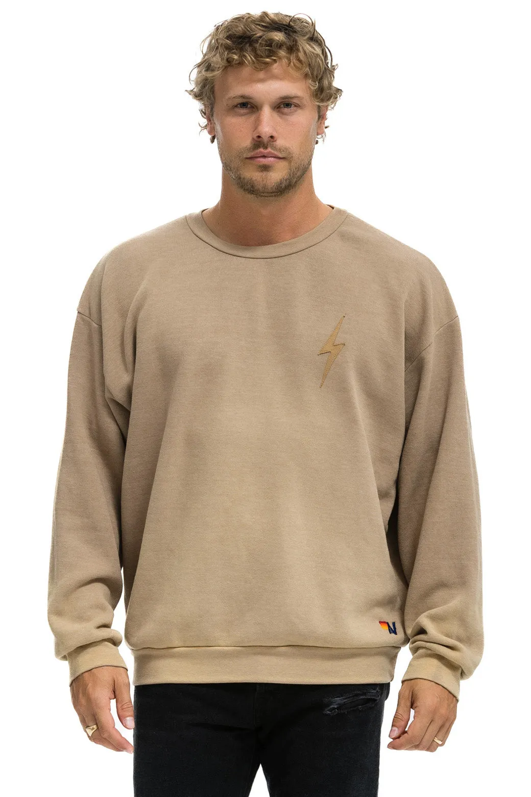 BOLT STITCH 2 RELAXED CREW SWEATSHIRT - FADED TAN