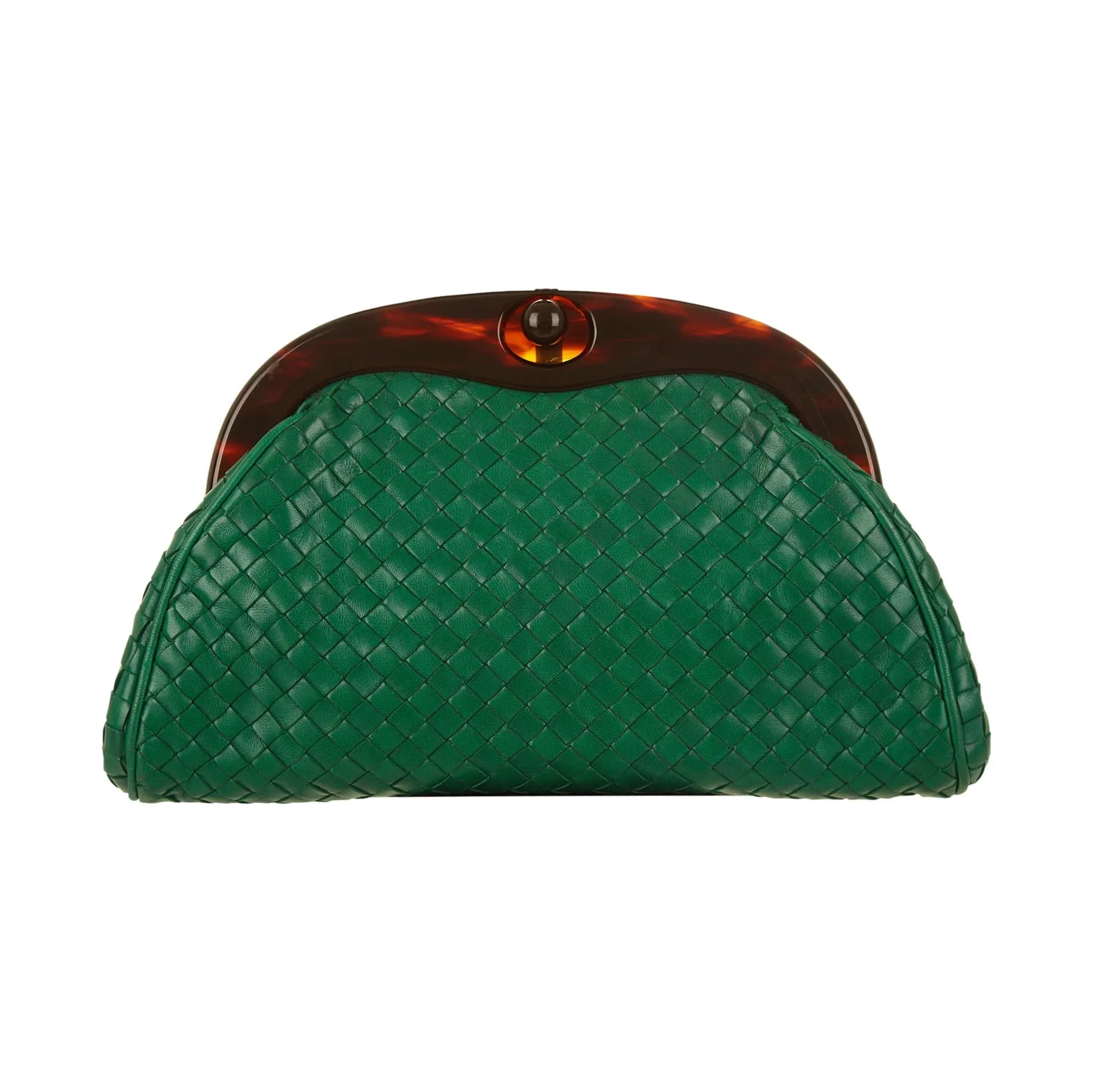 Bottega Veneta Green Woven Clutch