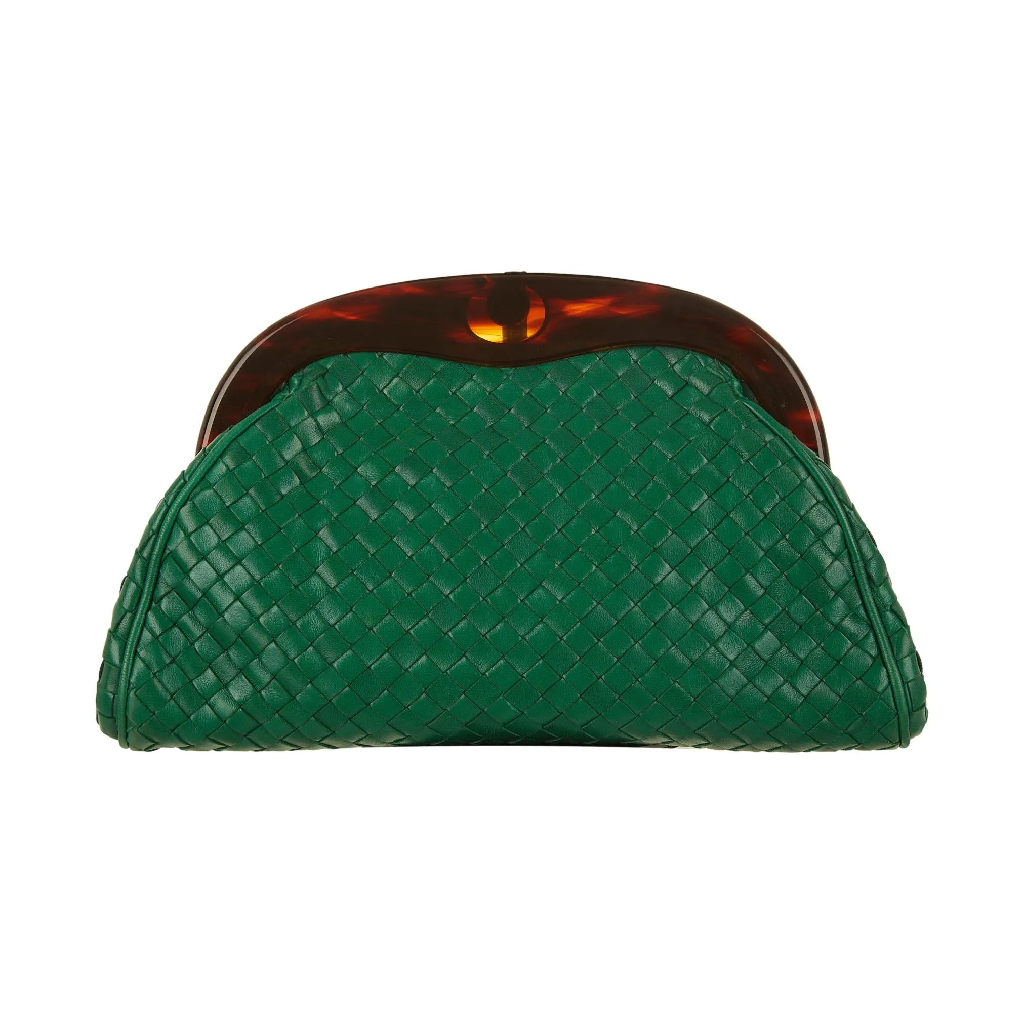 Bottega Veneta Green Woven Clutch