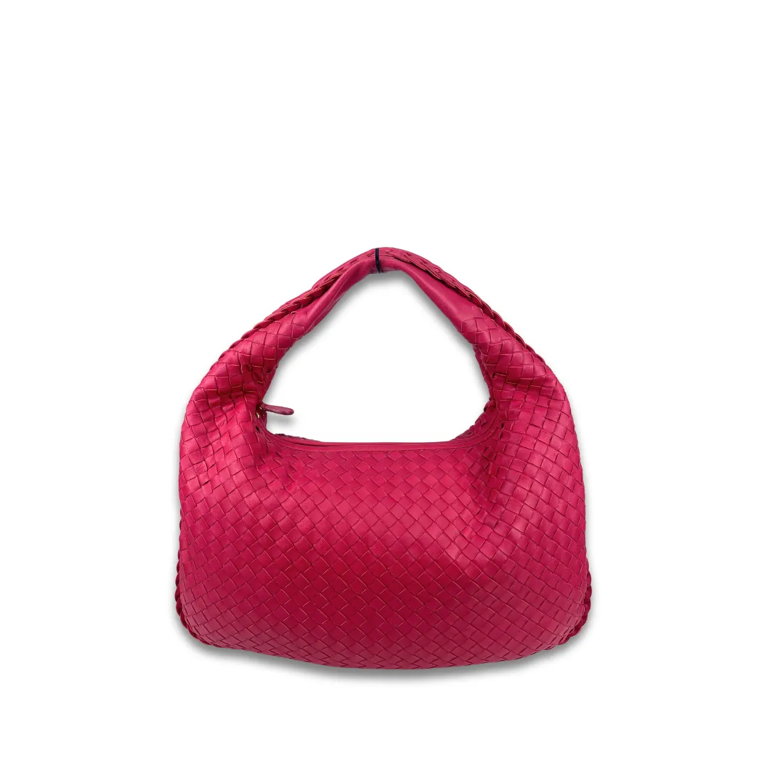 Bottega Veneta Hot Pink Intrecciato Hobo