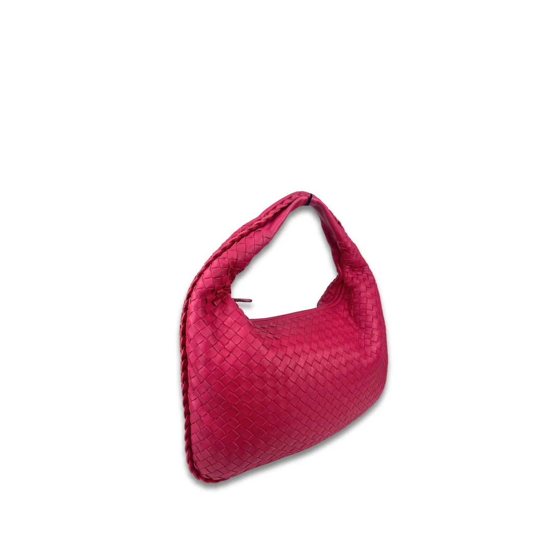 Bottega Veneta Hot Pink Intrecciato Hobo