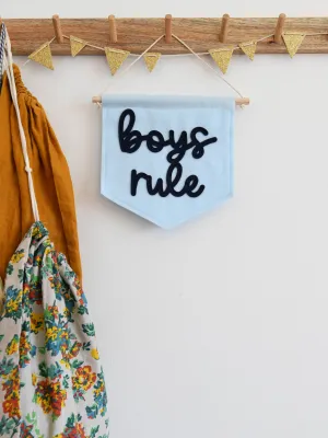 Boys Rule Mini Felt Banner