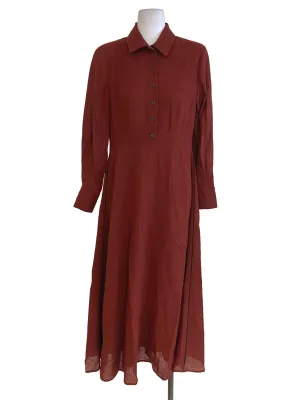 Brick Red Empire Dress