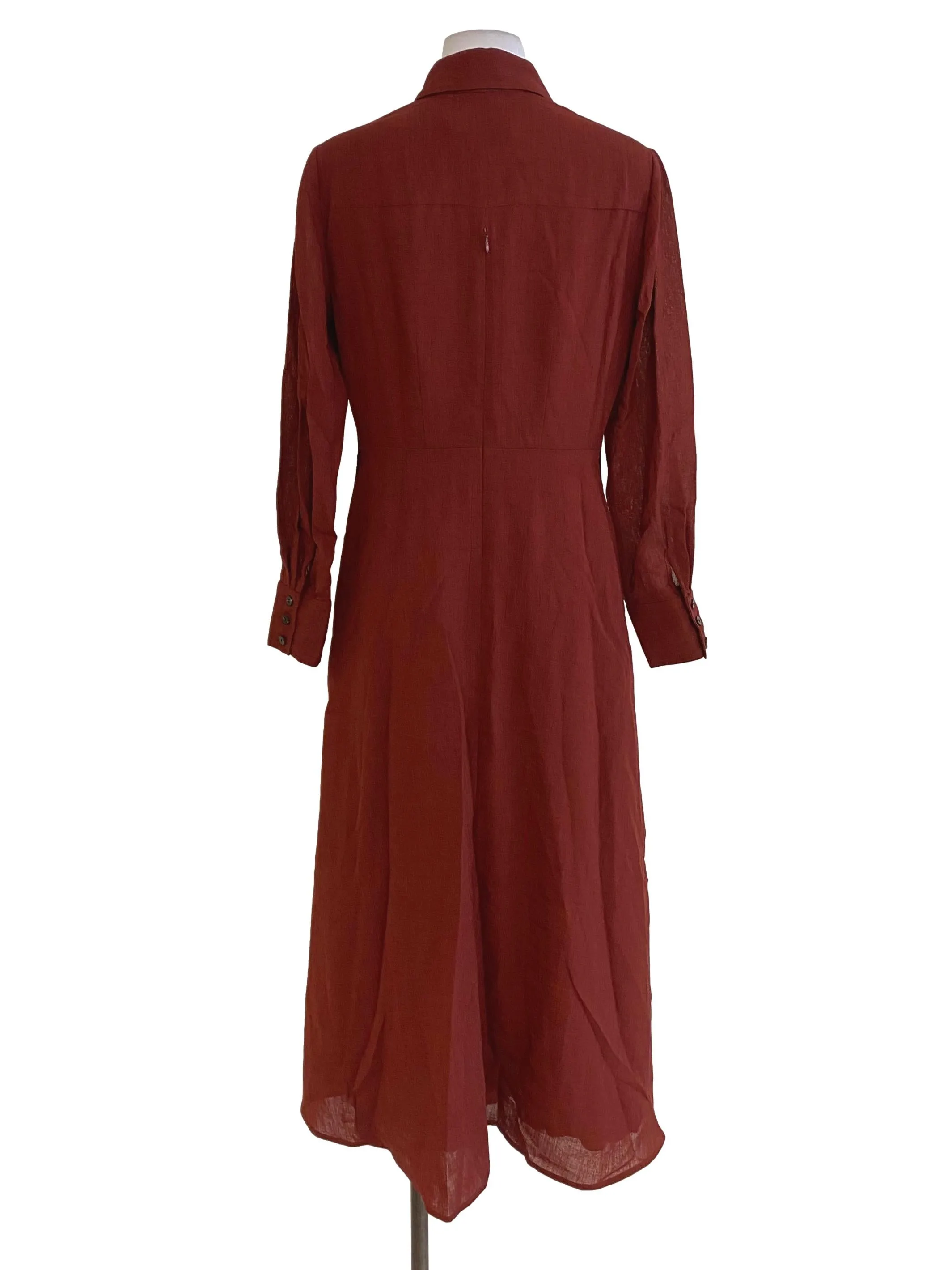 Brick Red Empire Dress