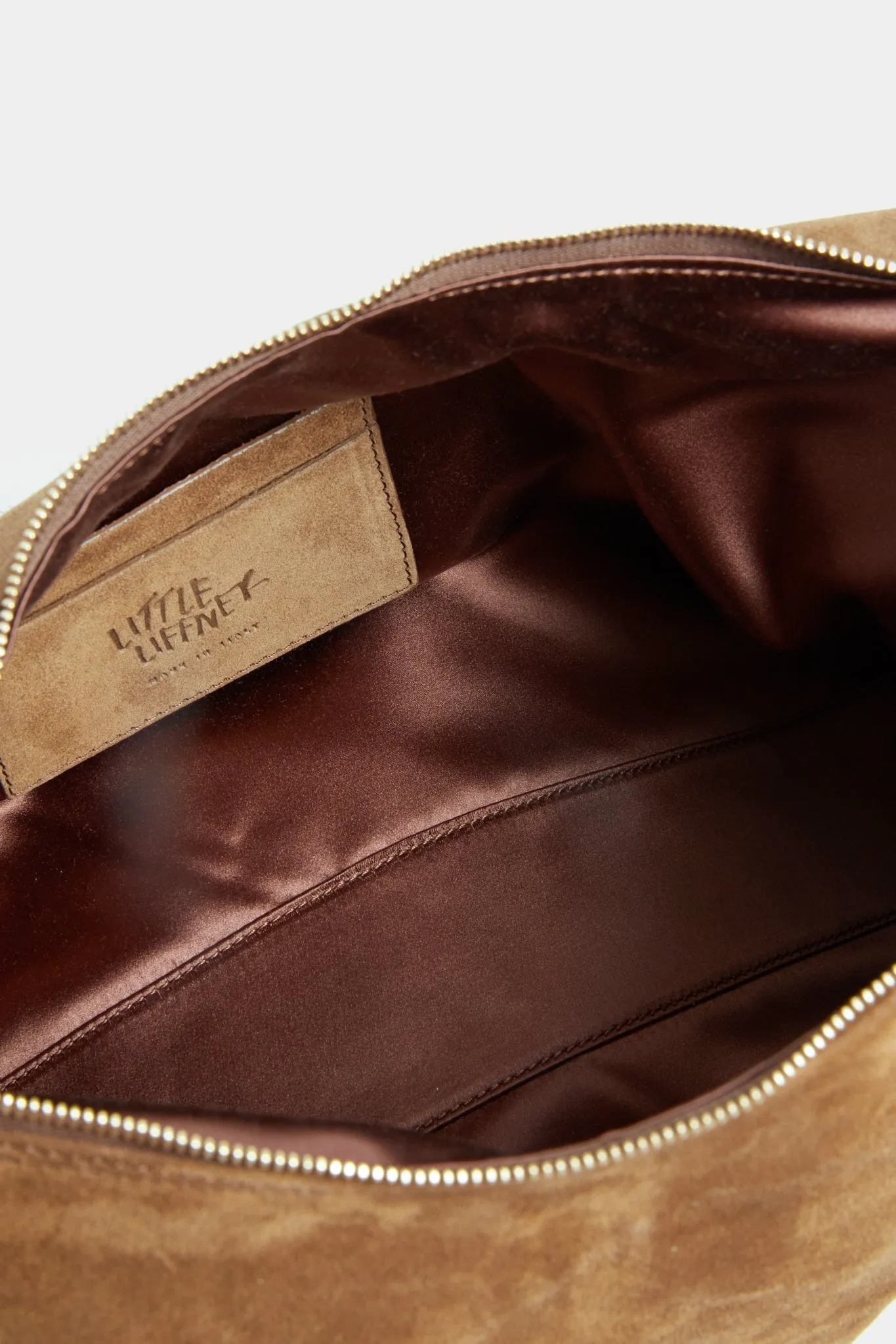 Brown Suede Pillow Shoulder Bag