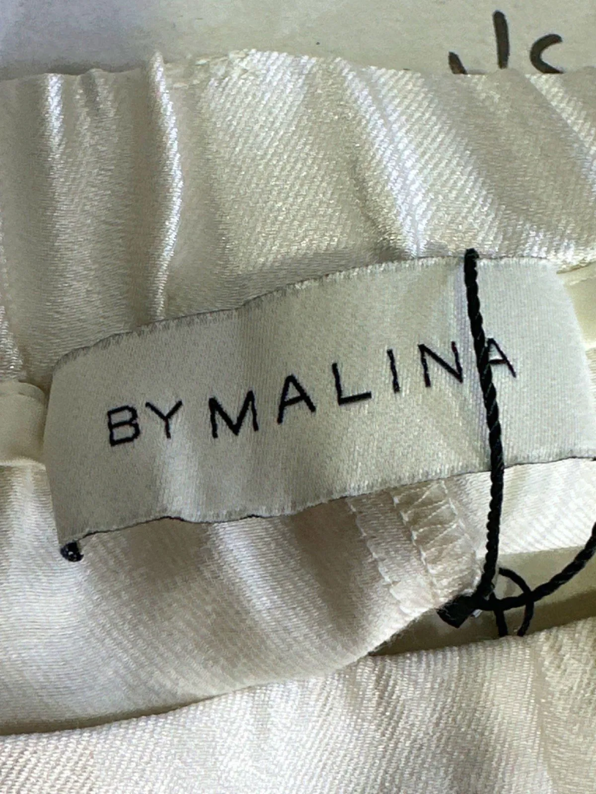 By Malina White Satin Shorts UK S
