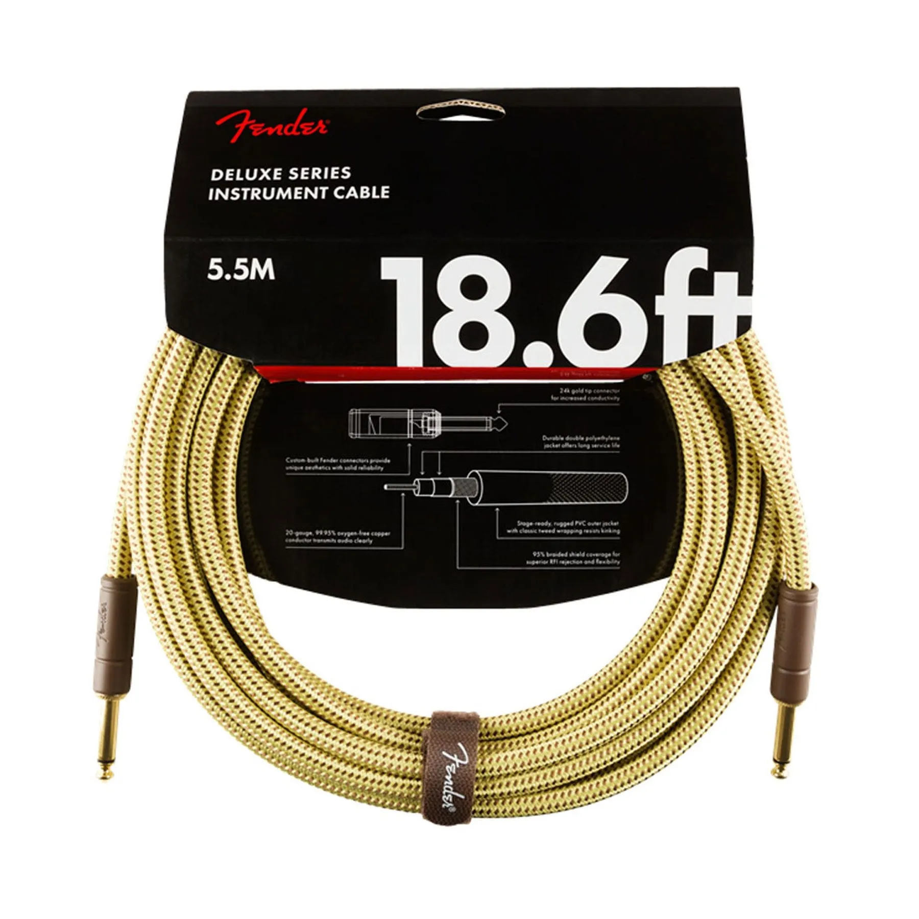 CABLE DELUXE FENDER DE 5,5 METROS AMARILLO