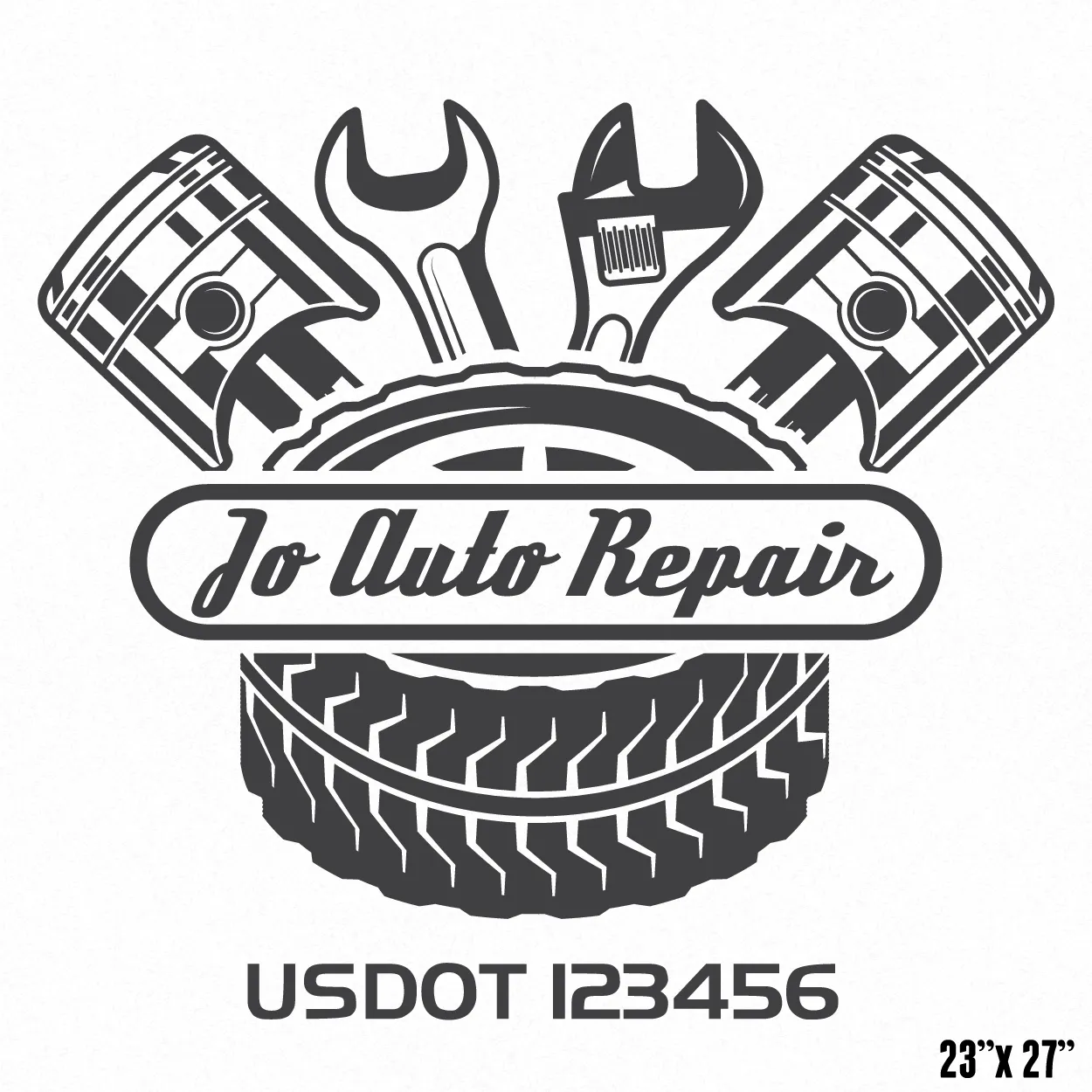 Car Service, Auto Repair, Mechanic Company Name Truck Decal, 2 Pack