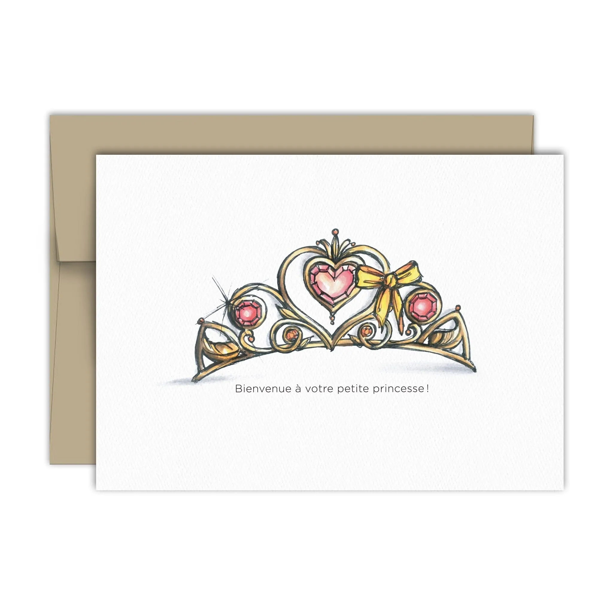 Carte de souhaits - Naissance - Bienvenue à votre petite princesse