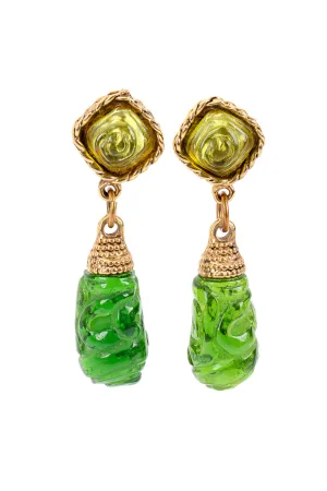 Carved Resin Drop Earrings