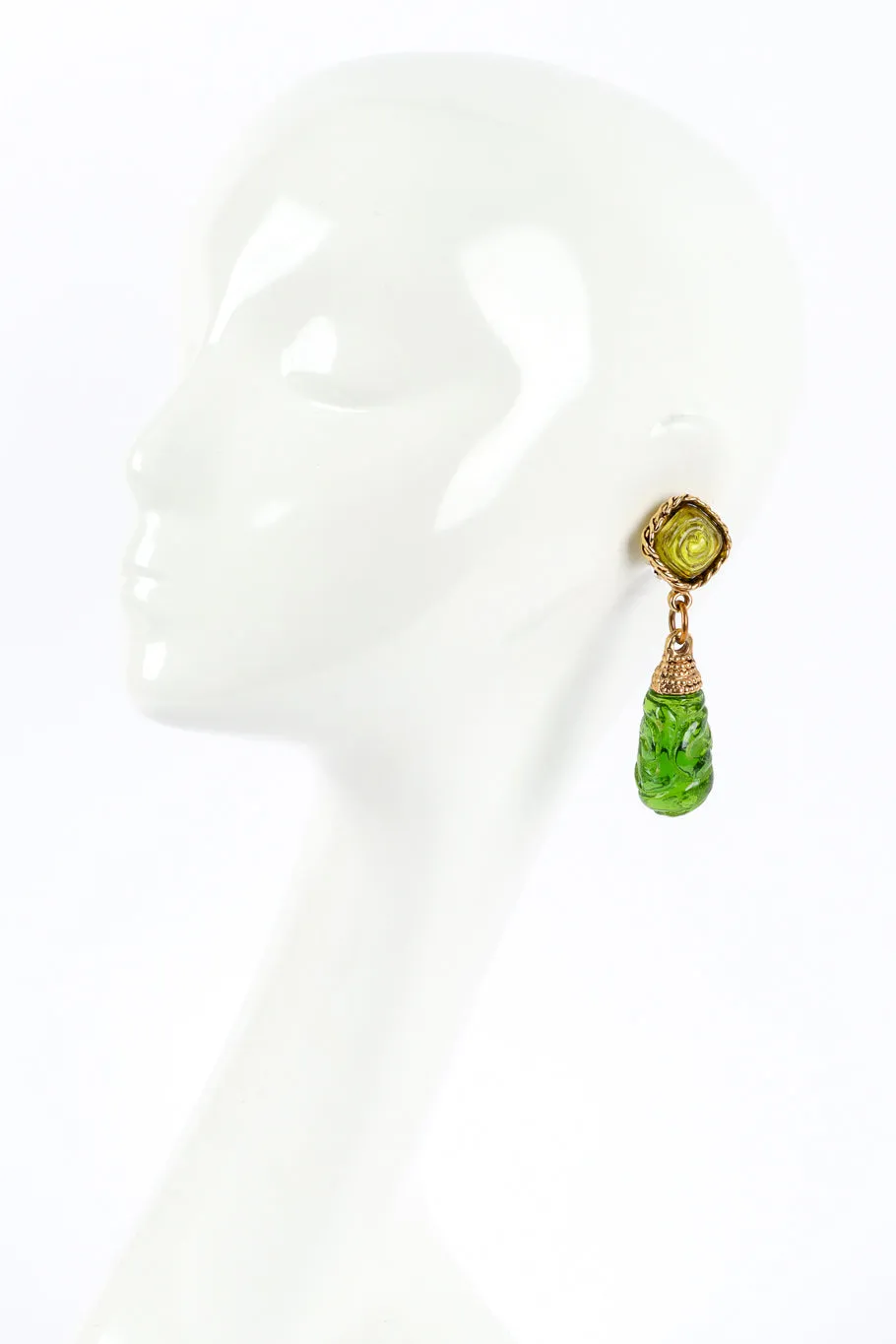 Carved Resin Drop Earrings