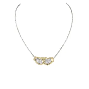 Celebration Petite Pavé Double Heart Necklace