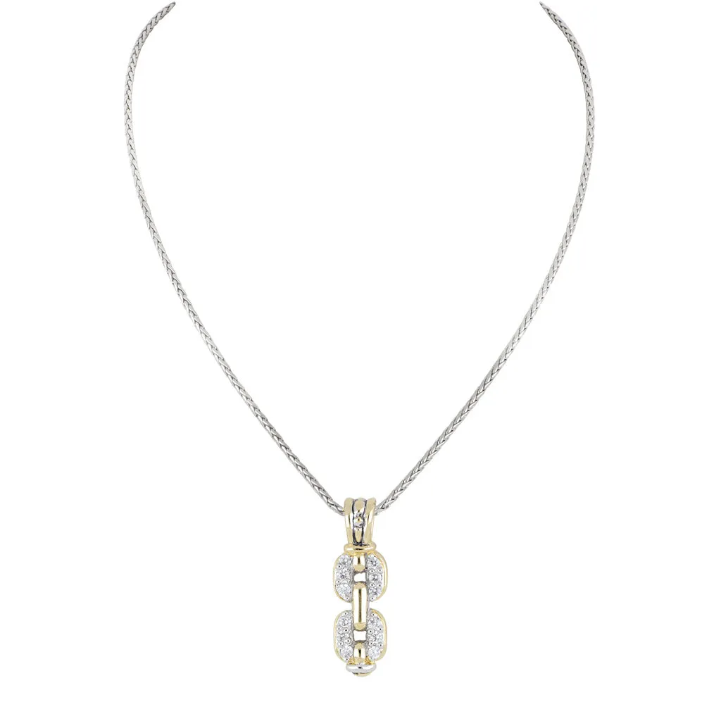 Celebration Petite Pavé Double Link Pendant Necklace