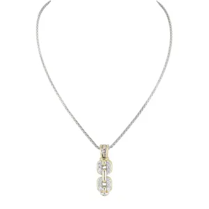 Celebration Petite Pavé Double Link Pendant Necklace