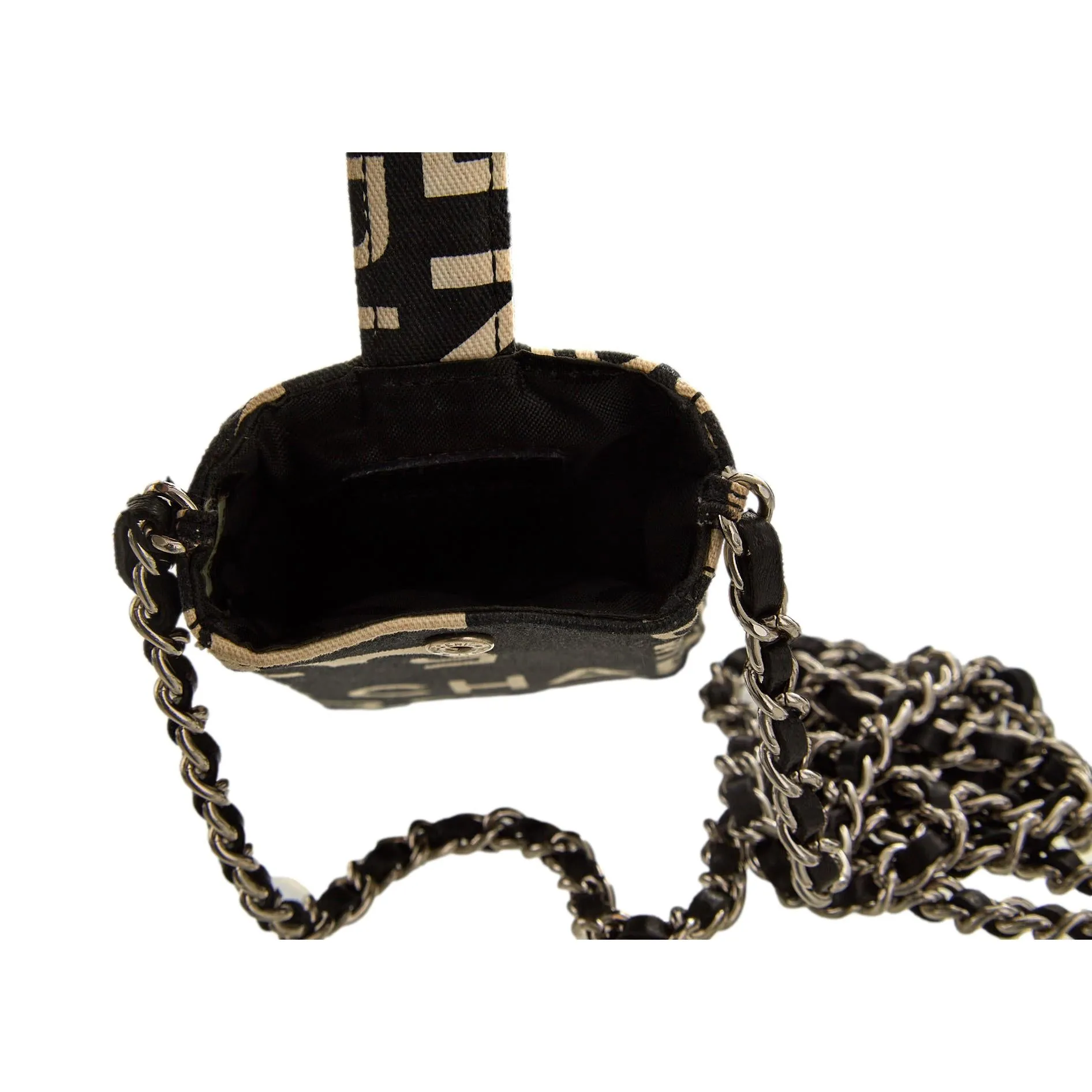 Chanel Black Logo Micro Shoulder Bag