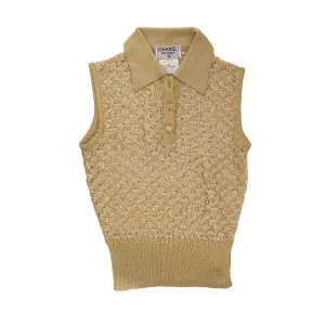 Chanel Gold Woven Collared Tank