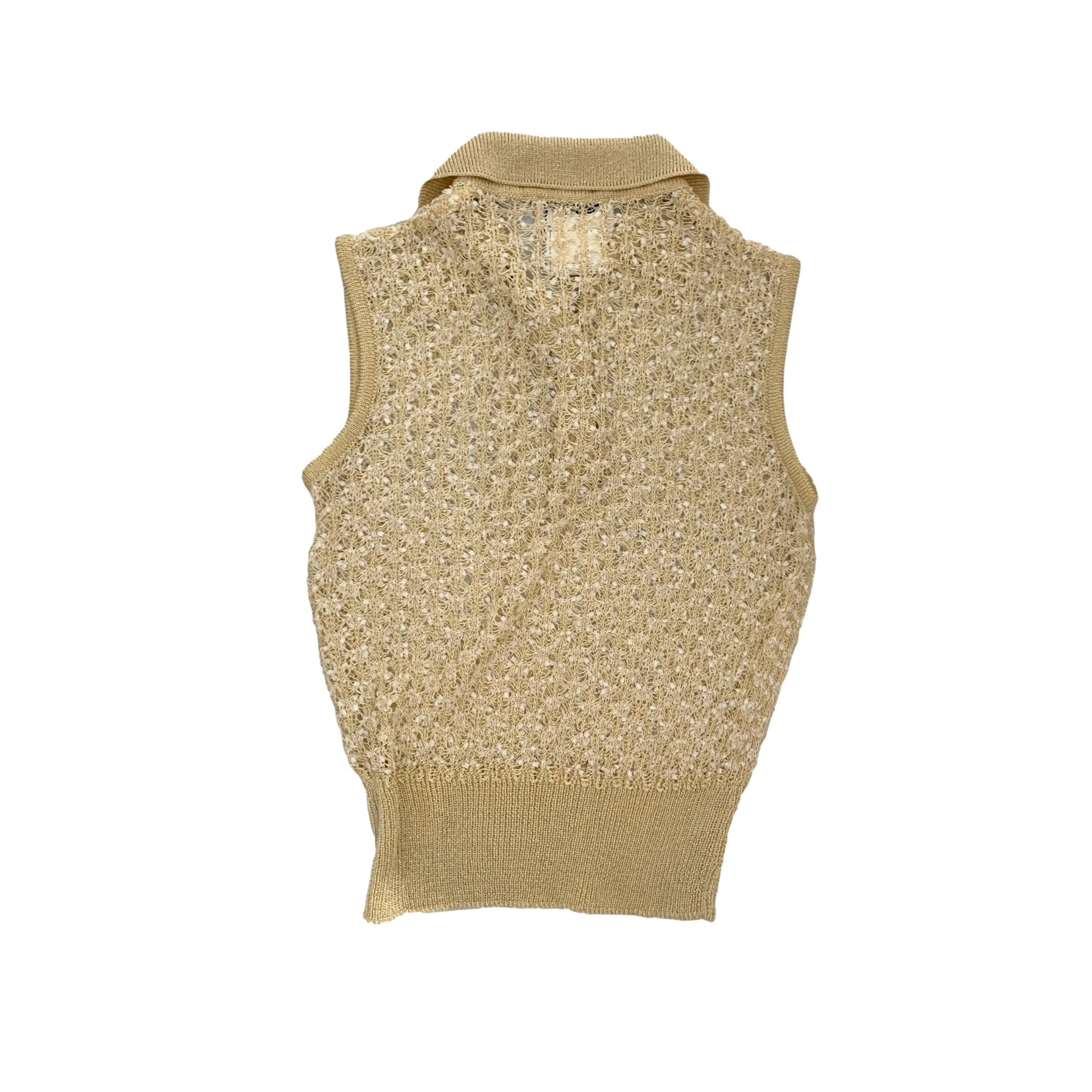 Chanel Gold Woven Collared Tank