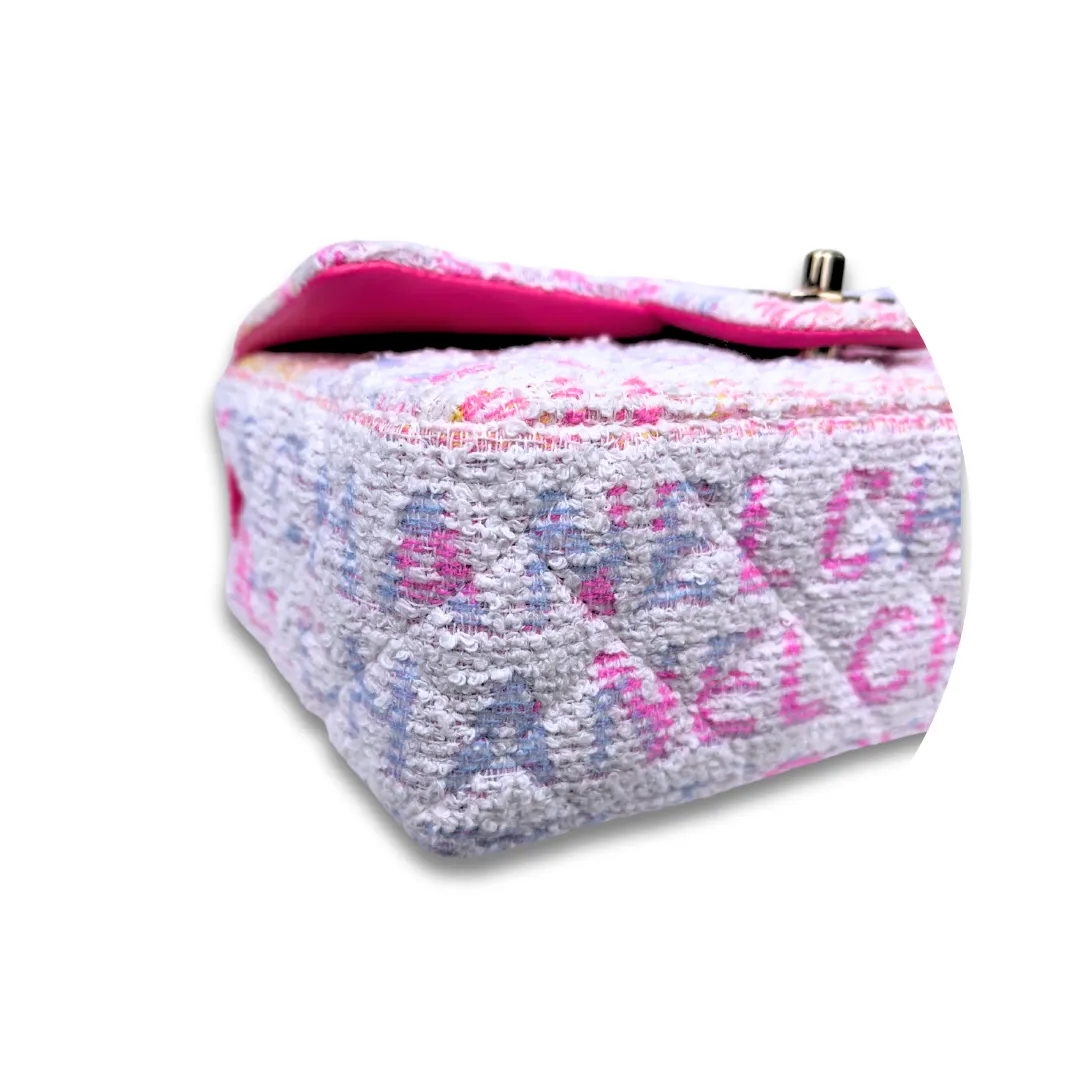 Chanel Multicolor Tweed Logo Small Single Flap