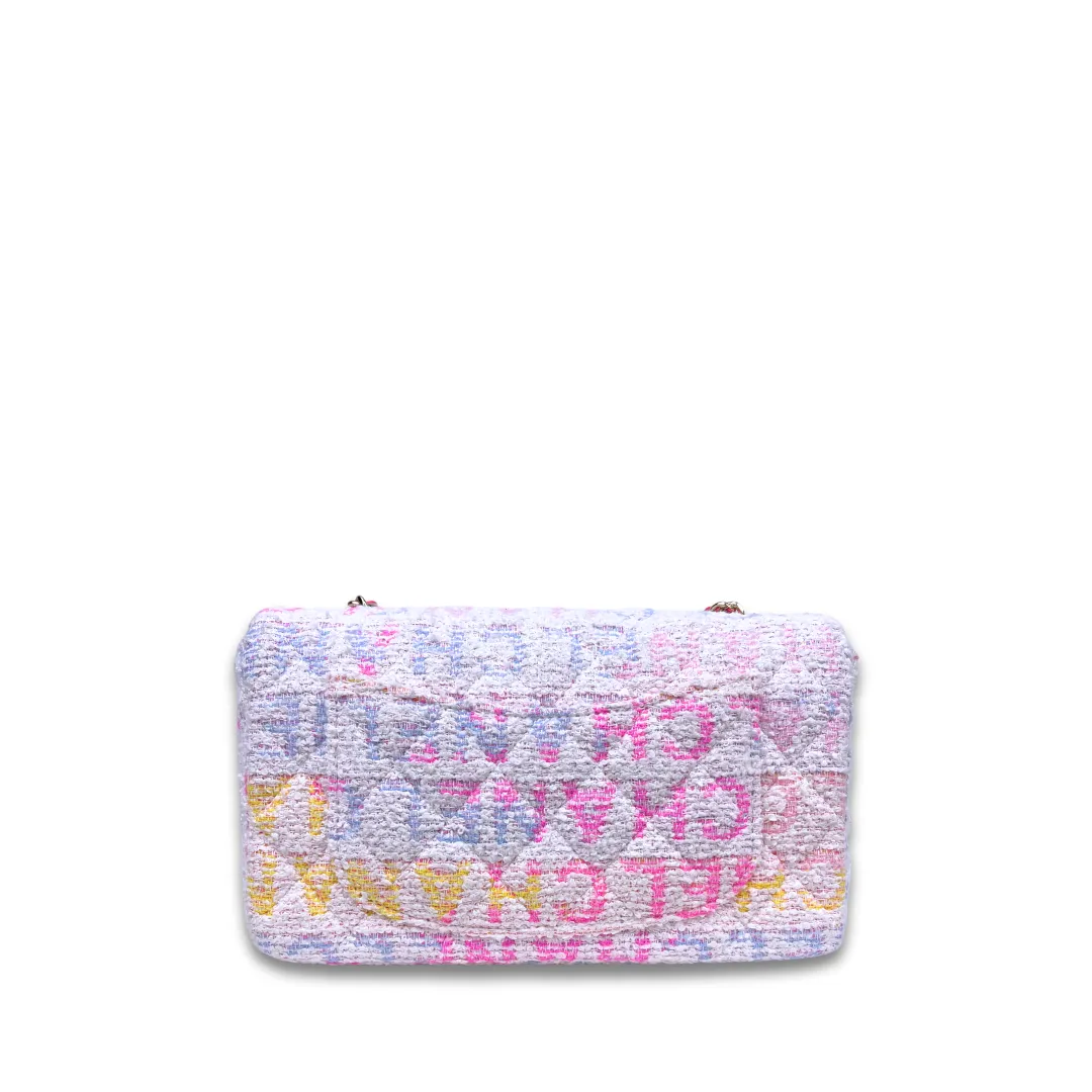Chanel Multicolor Tweed Logo Small Single Flap