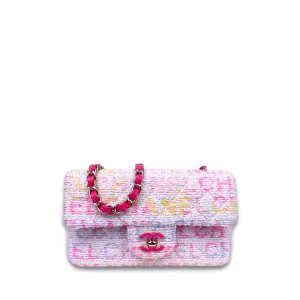 Chanel Multicolor Tweed Logo Small Single Flap