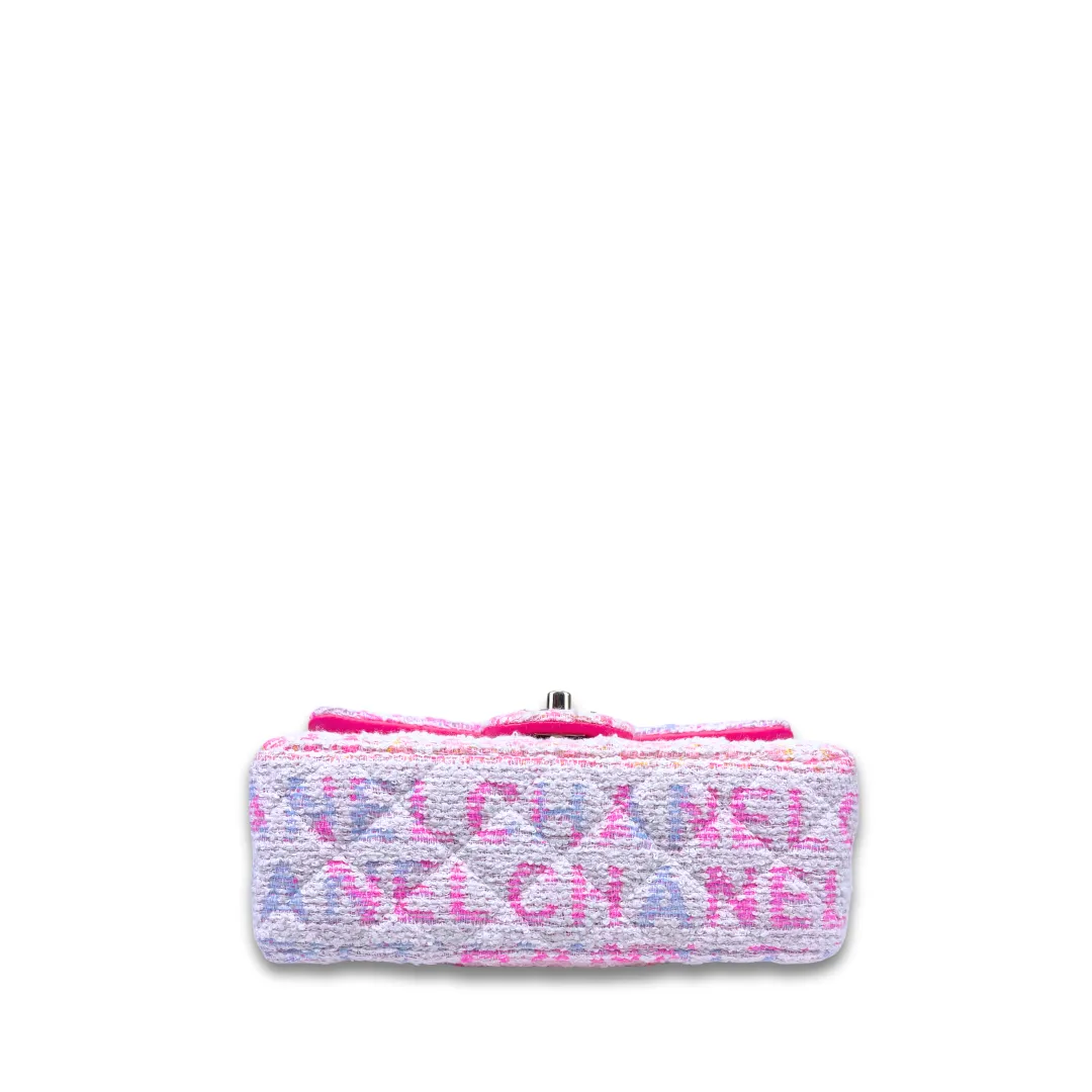 Chanel Multicolor Tweed Logo Small Single Flap