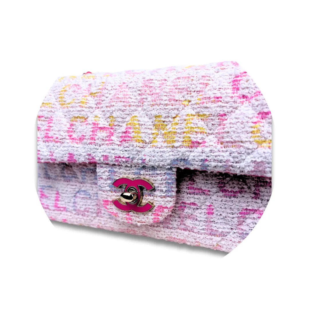 Chanel Multicolor Tweed Logo Small Single Flap
