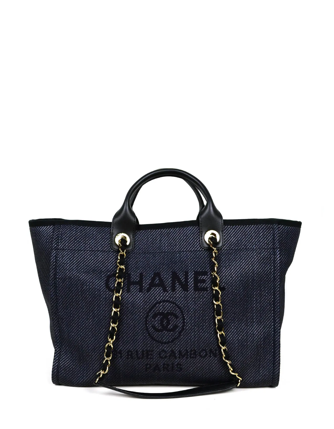 Chanel NEW 2020 Black Mixed Fibers Large Deauville Tote Bag