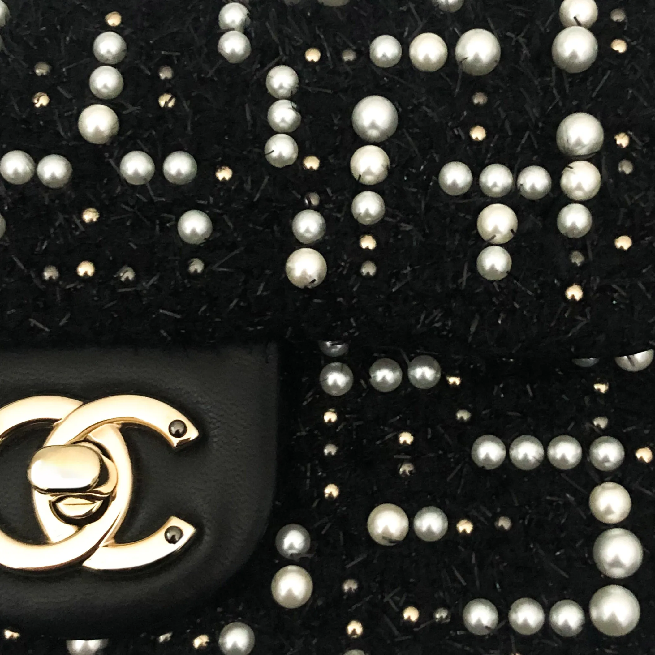 Chanel Rare Tweed Cosmos Pearl Mini Flap Bag