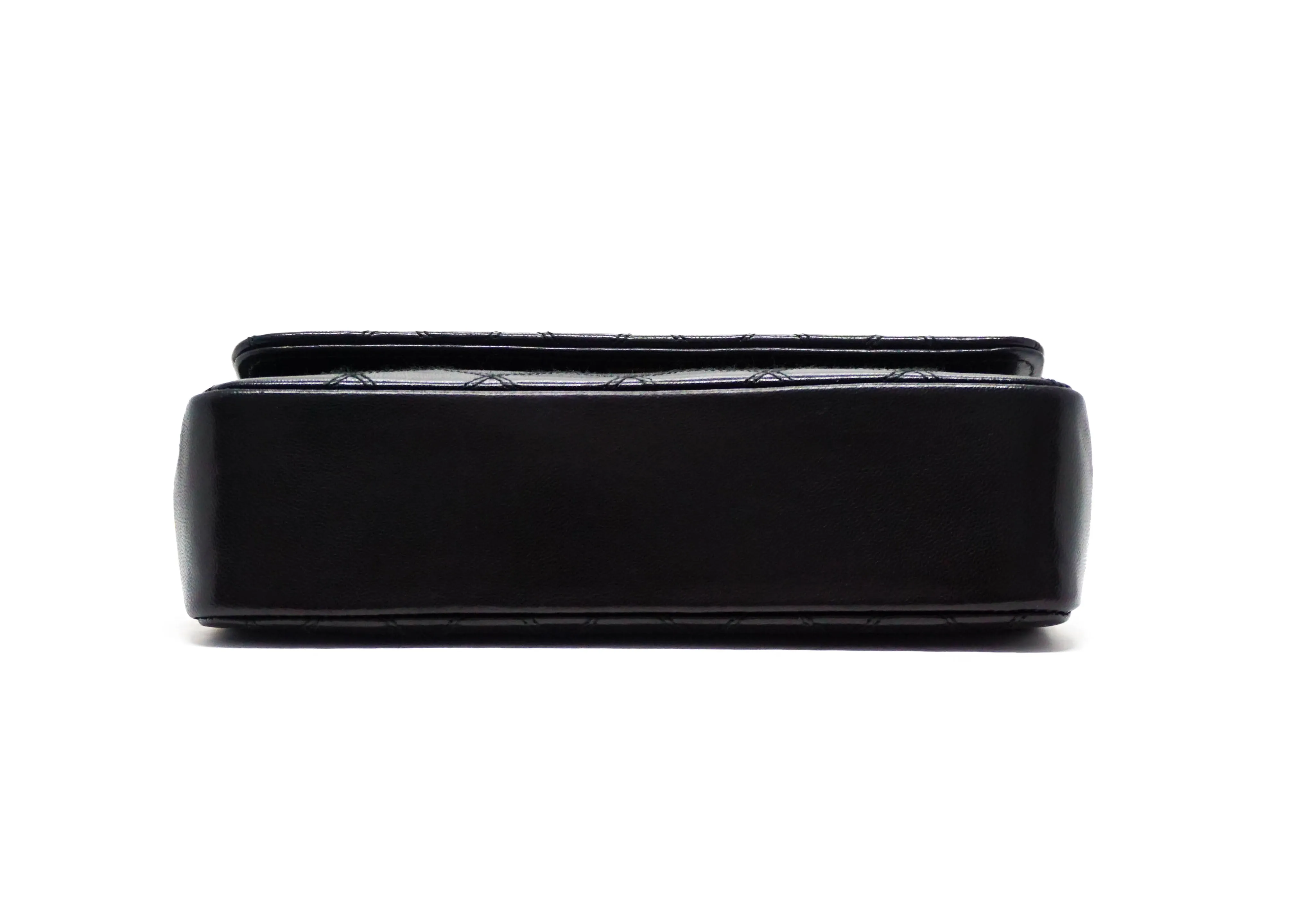 Chanel Vintage Rare Black Lambskin XL CC Mini Flap Bag