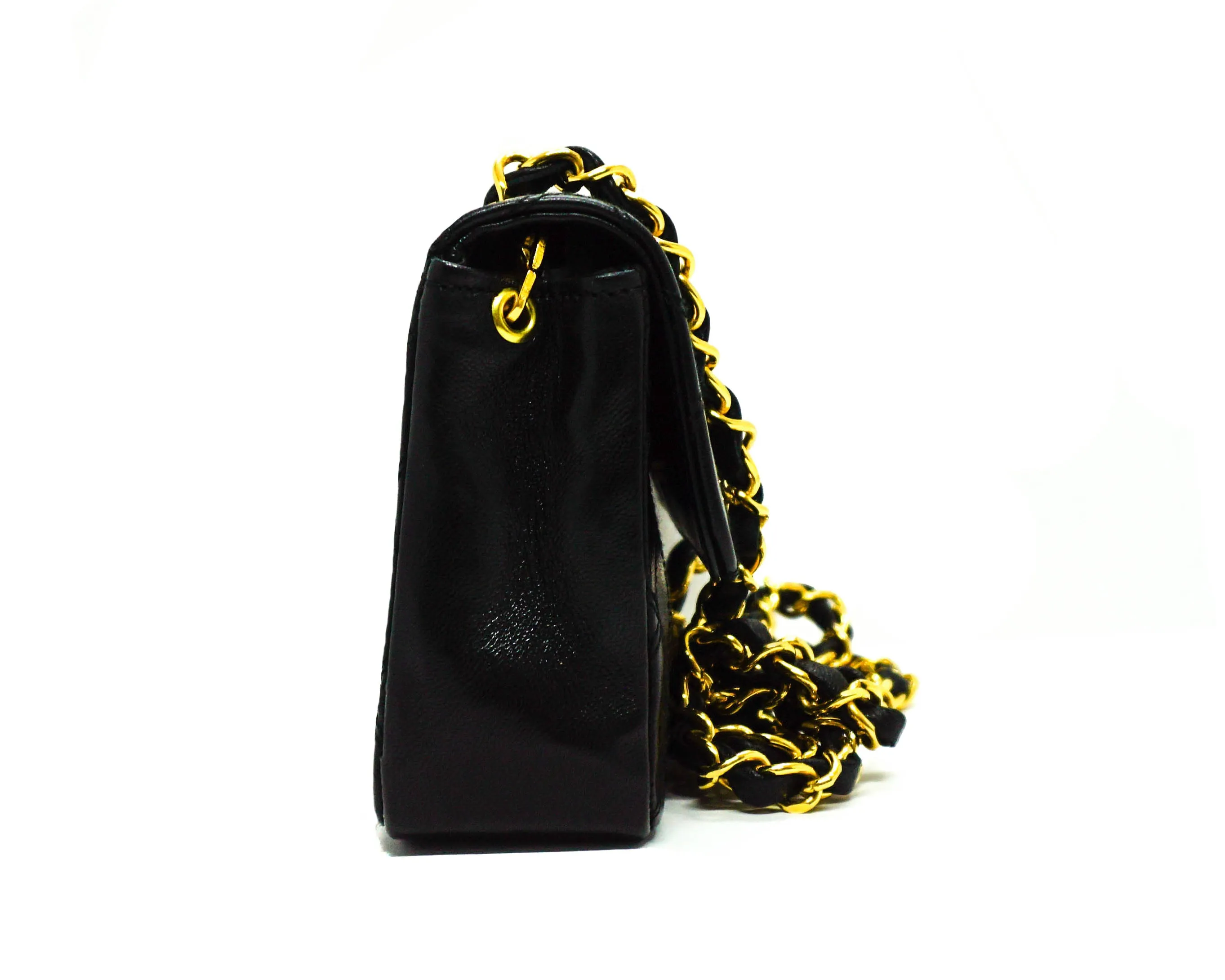 Chanel Vintage Rare Black Lambskin XL CC Mini Flap Bag