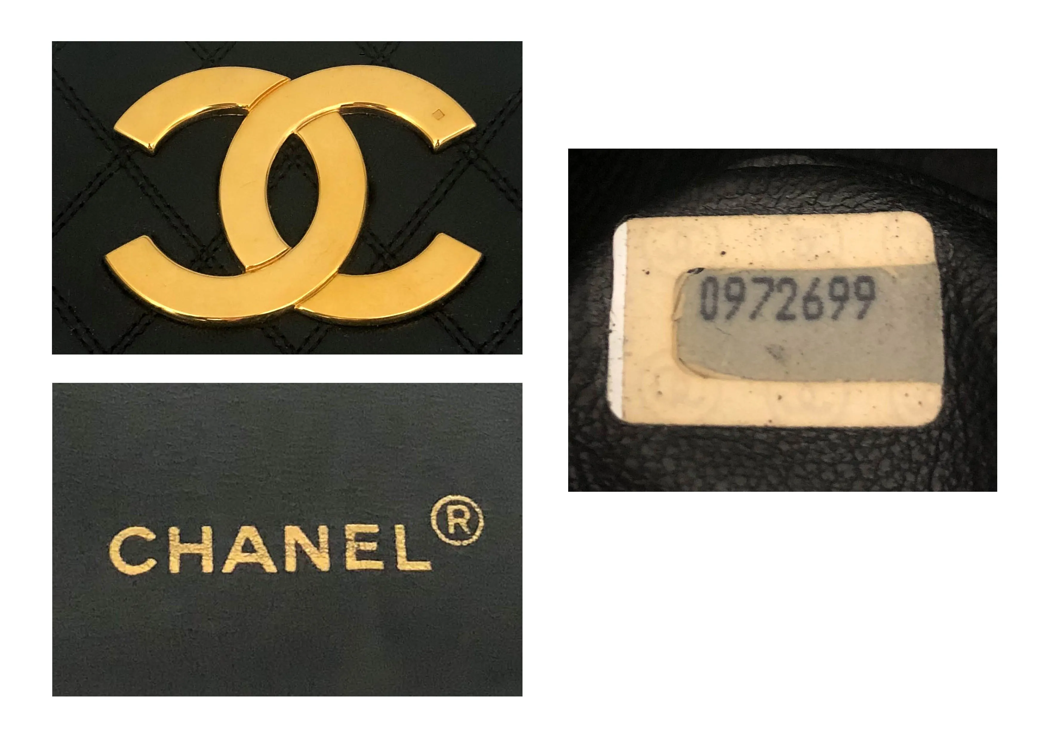 Chanel Vintage Rare Black Lambskin XL CC Mini Flap Bag