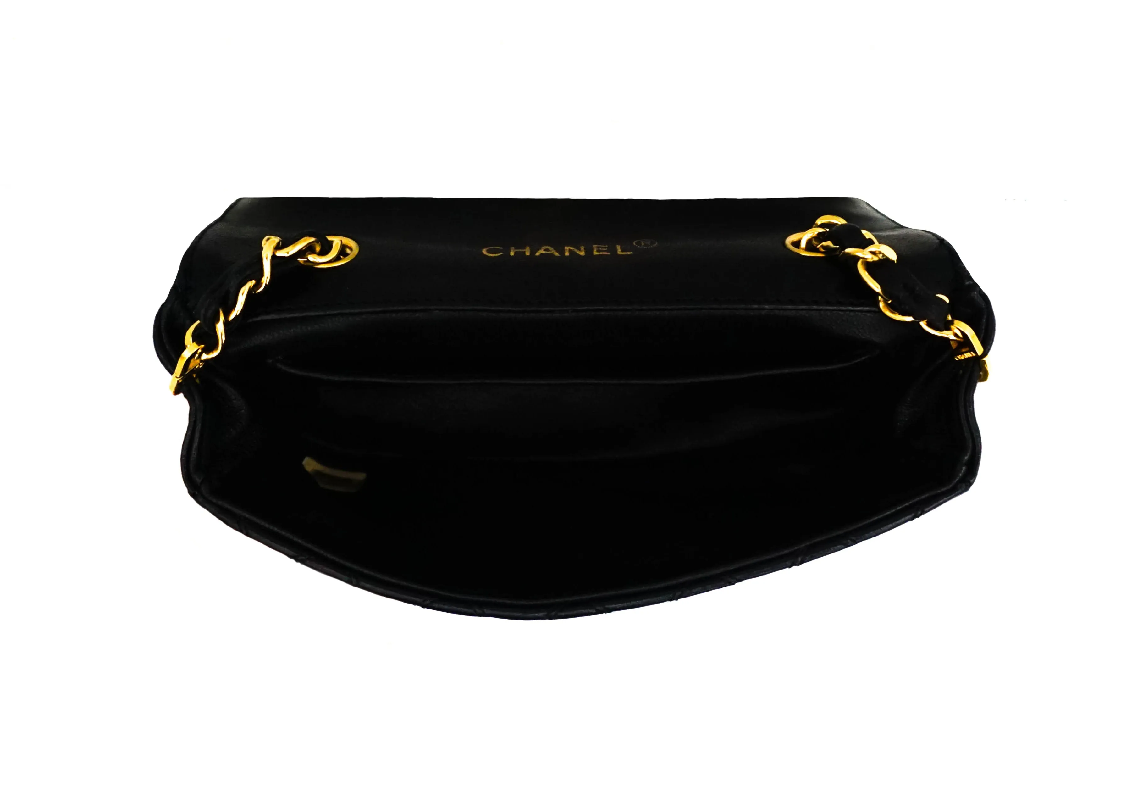 Chanel Vintage Rare Black Lambskin XL CC Mini Flap Bag