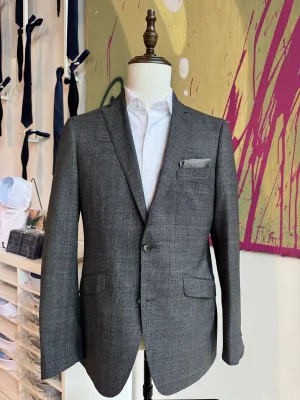 Charcoal with Brown Plaid Blazer