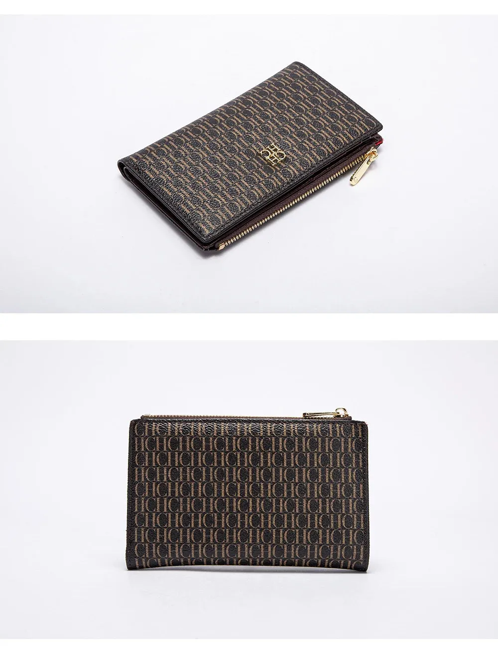 CHCH-Women's Cartoon Printing Long Wallet Retro Classic Wallet PVC Material Fashion Simple Large Capacity Bags