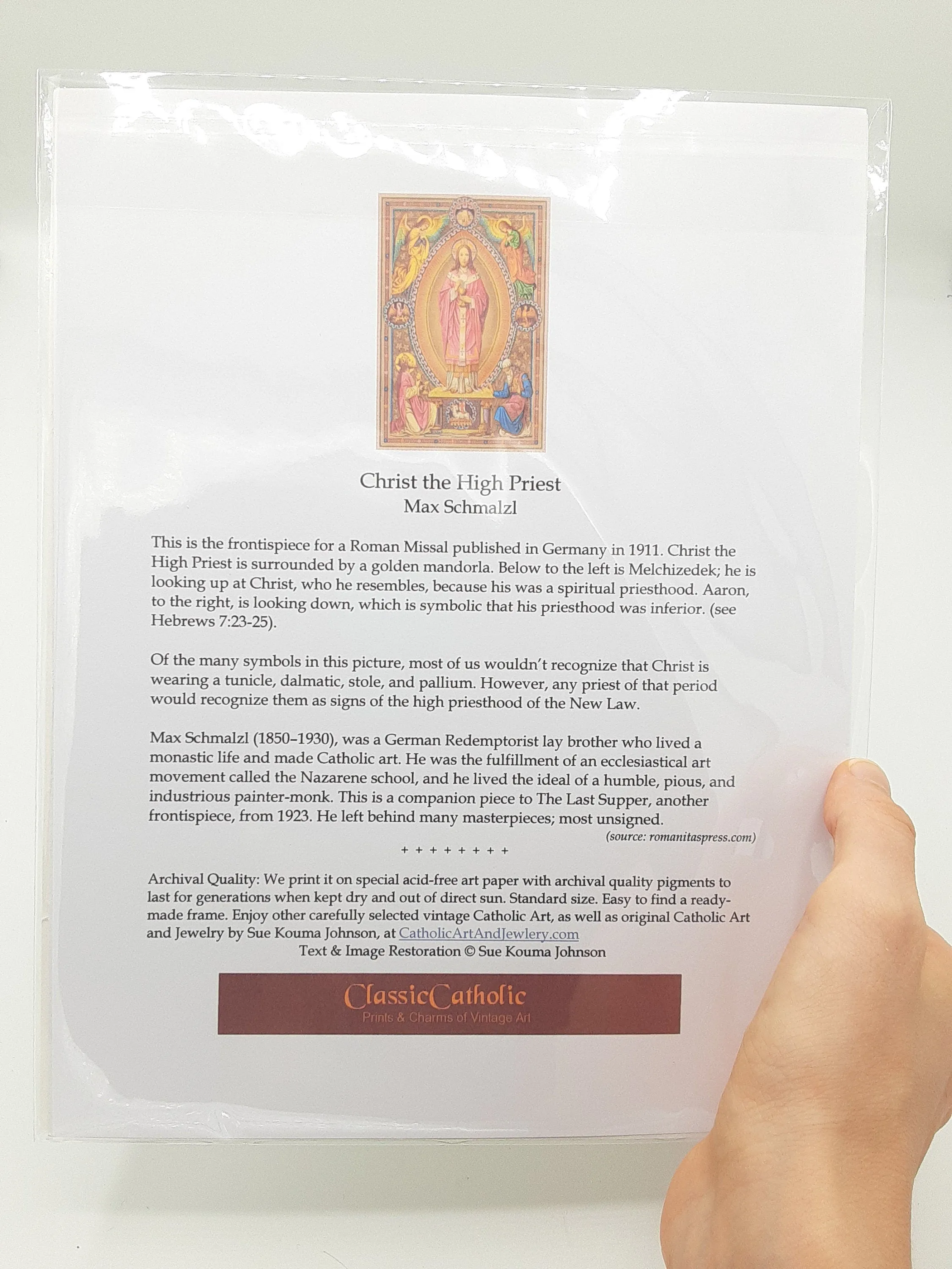 Christ the High Priest by Max Schmalzl, from a Roman Missal – Catholic Art Print – Archival Quality