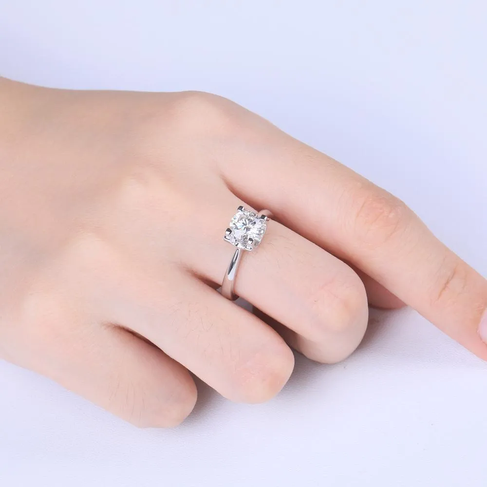 Classic Four Claw Suspended Setting, 1.00ct Round Cut