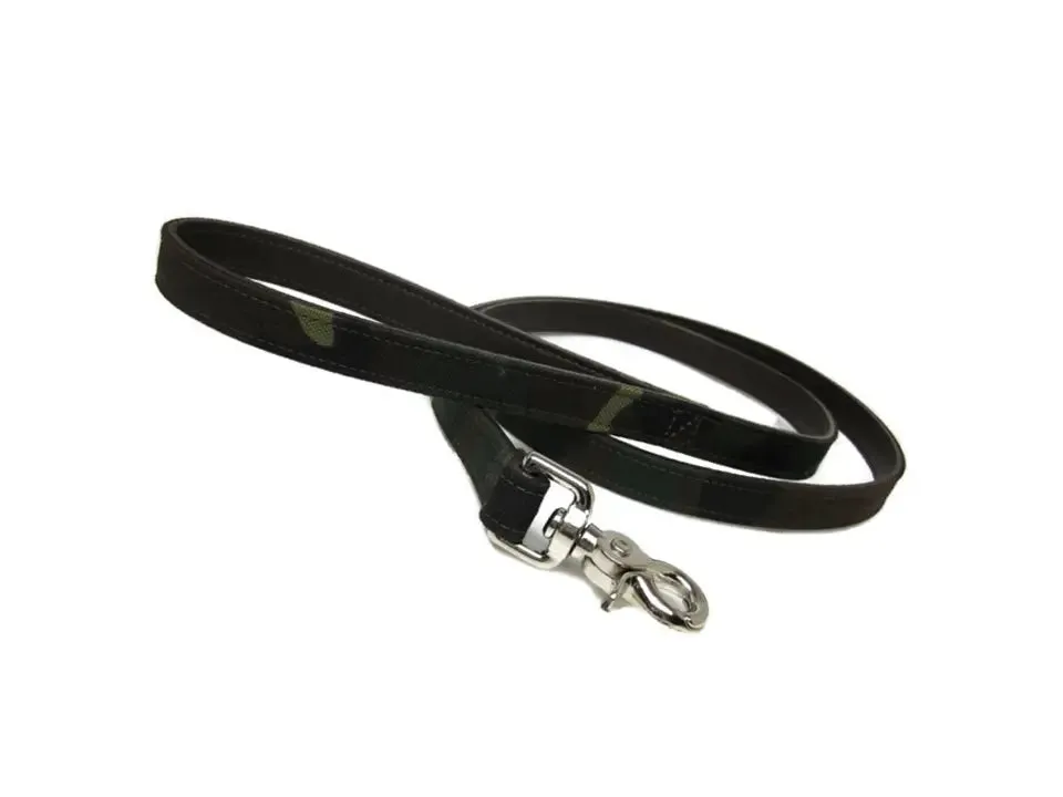 Classic Leather & Camouflage Dog Leash
