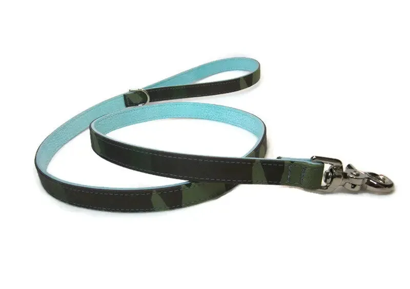 Classic Leather & Camouflage Dog Leash