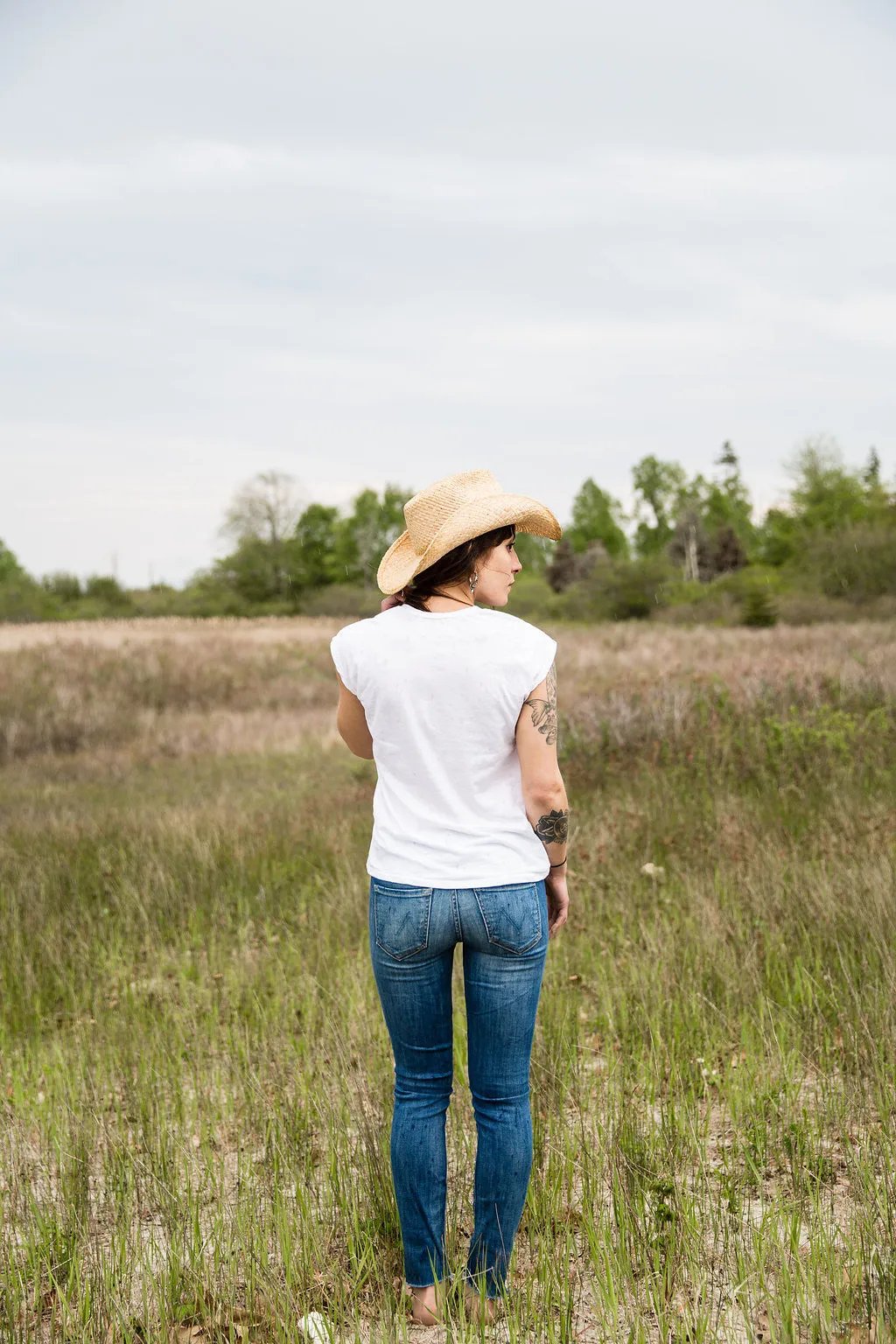 classic white organic cotton v neck t