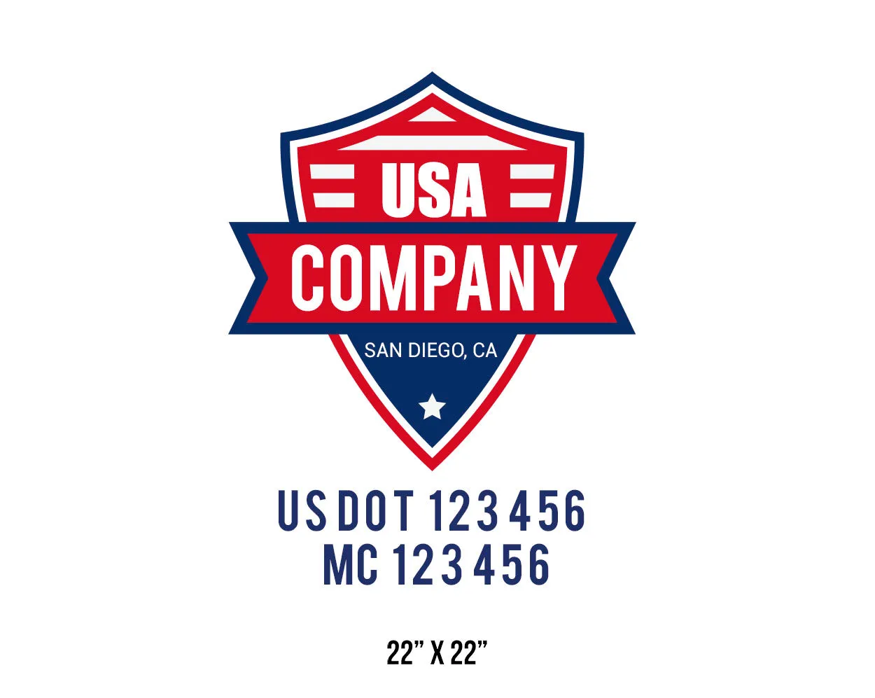 Company American  Truck Door Decal (USDOT), 2 Pack