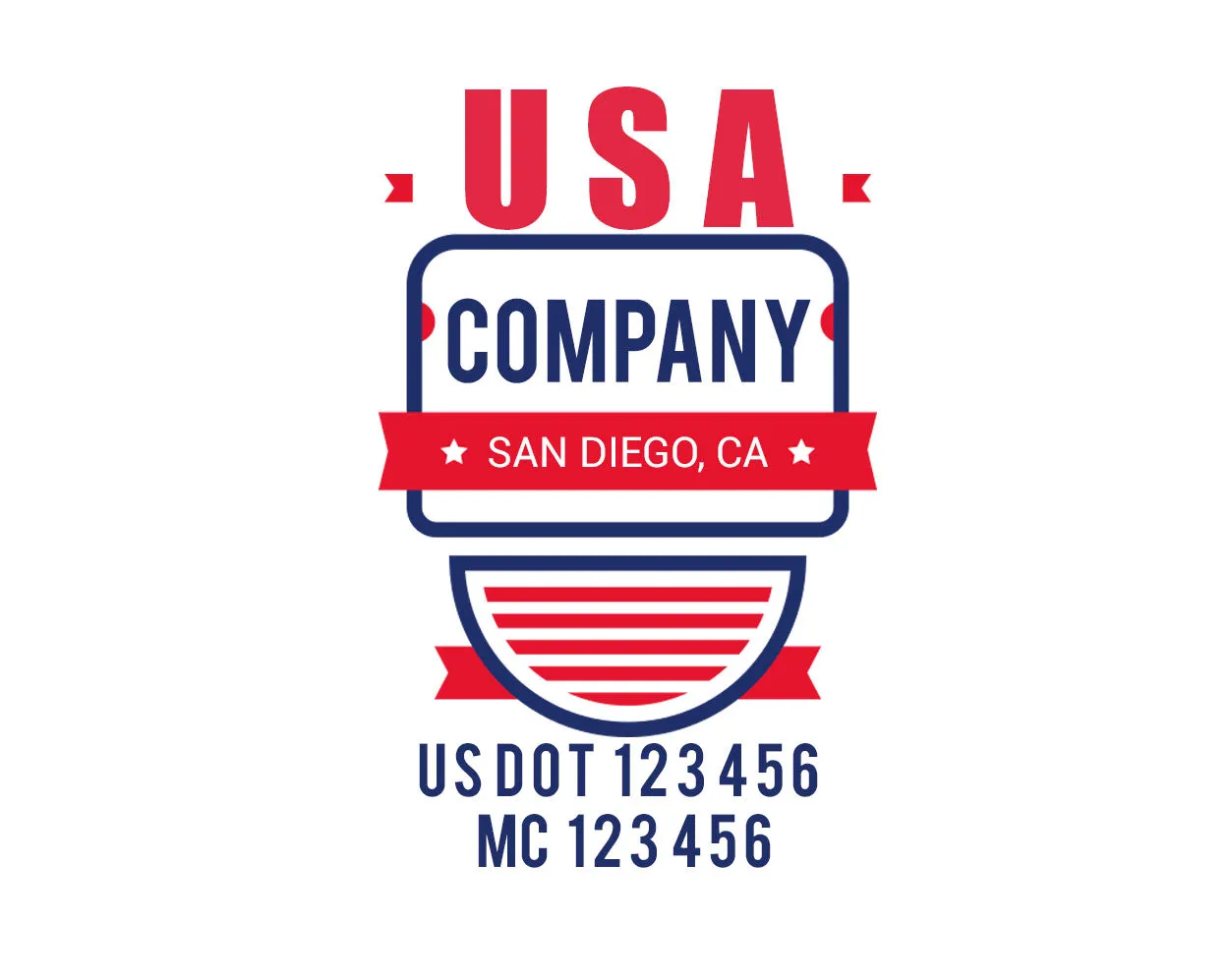 Company American  Truck Door Decal (USDOT), 2 Pack