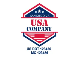 Company American  Truck Door Decal (USDOT), 2 Pack